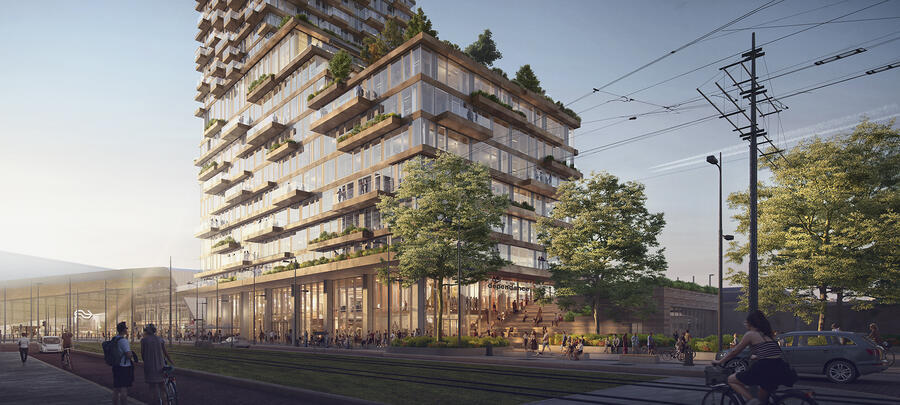 Tree House: houtbouw op het Rotterdam Central District