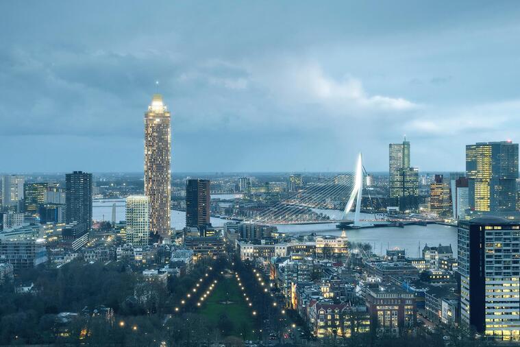 De hoogste woontoren in de Benelux: Zalmhaventoren Rotterdam